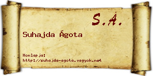 Suhajda Ágota névjegykártya
